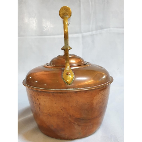 836 - Small Antique Style Copper Teapot / Kettle (Ø12cm x H:19.5cm)