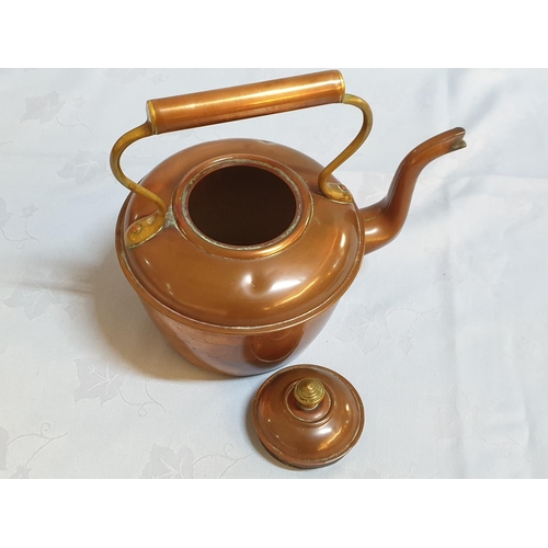 836 - Small Antique Style Copper Teapot / Kettle (Ø12cm x H:19.5cm)