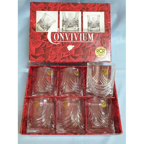 839 - Convivium RCR Crystal Double Old Fashioned Tumbles in Original Box