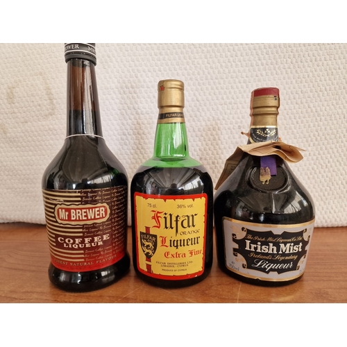 842 - Collection of Liqueurs; Irish Mist, Filfar Orange Extra Fine and Mr Brewer Coffee, (3)