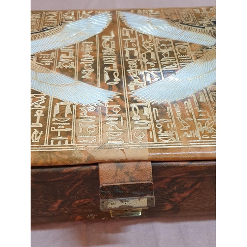 808 - Large Collection of Egyptian Pattern Jewellery Music Box (27 x 20 x 8cm, A/F) and 2 x Wall Decor Eng... 