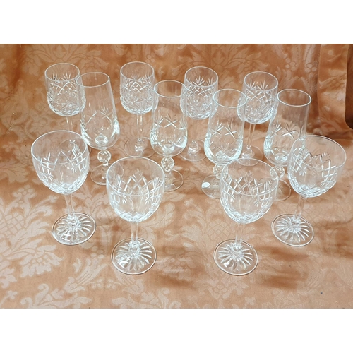 810 - Collection of 2 x Different Sets of Crystal Glasses (Each Set of 4 x Glasses)