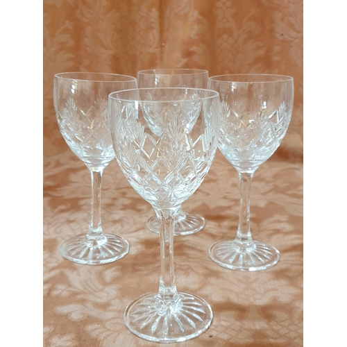 810 - Collection of 2 x Different Sets of Crystal Glasses (Each Set of 4 x Glasses)