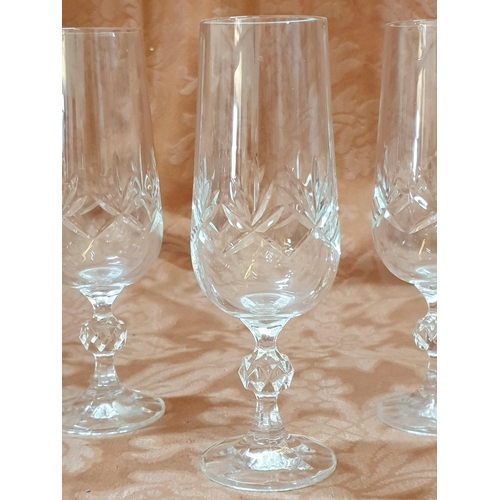 810 - Collection of 2 x Different Sets of Crystal Glasses (Each Set of 4 x Glasses)