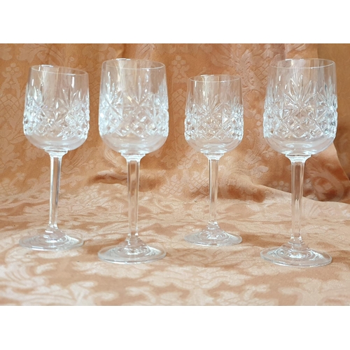 810 - Collection of 2 x Different Sets of Crystal Glasses (Each Set of 4 x Glasses)