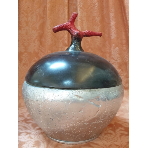 811 - Metallic Stone Effect Pedestal Bowl, Triangular Bowl with Decorative Balls Together with Lidded Bowl... 