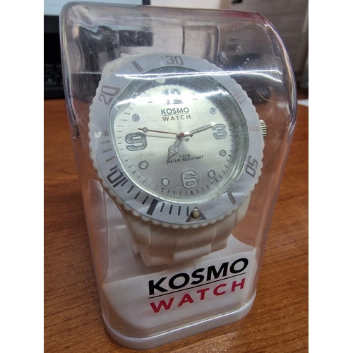 815 - 3 x Wrist Watches; 'Kosmo' White Colour in Case, 'Time Design' Stainless Steel and 'Bade' Black Colo... 