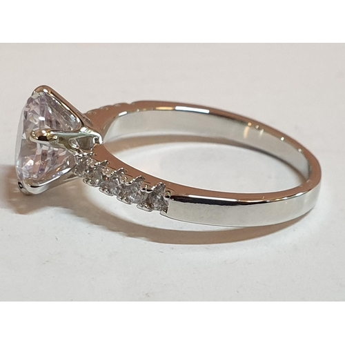 294 - .925 Silver with Large Zircon, Size P