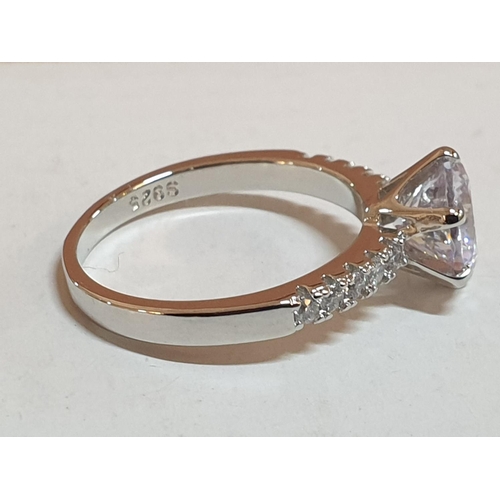 294 - .925 Silver with Large Zircon, Size P