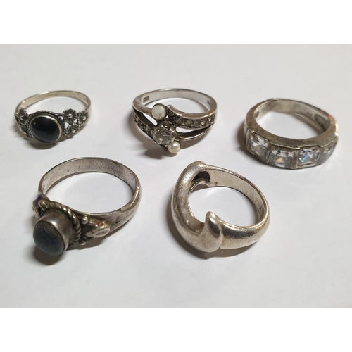 338 - 20 x Silver Rings in Different Style, Shape, Stones, Sizes etc