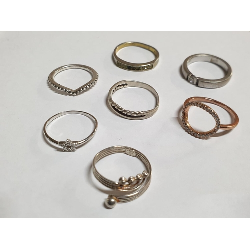 338 - 20 x Silver Rings in Different Style, Shape, Stones, Sizes etc