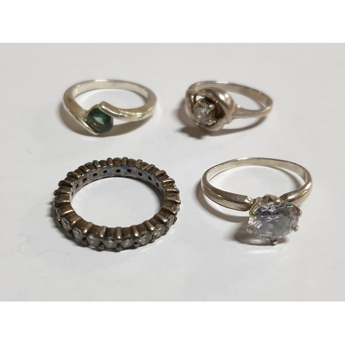 338 - 20 x Silver Rings in Different Style, Shape, Stones, Sizes etc