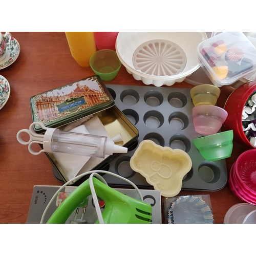 347 - Baking Accessories; Baking Moulds, Hand Mixer, Jelly Moulds, Dessert Bowls etc