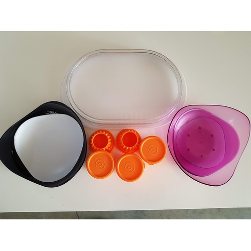 478 - Collection of 2 x Tupperware Irregular Bowls, 5 x Small Jelly Molds and One Other Large Storage Box ... 