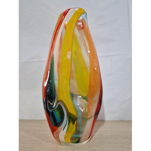 116 - Large Abstract Shaped Multi-Colour / Colourful Hand Blown 'Mdina Glass' Vase, Made in Malta, (Approx... 