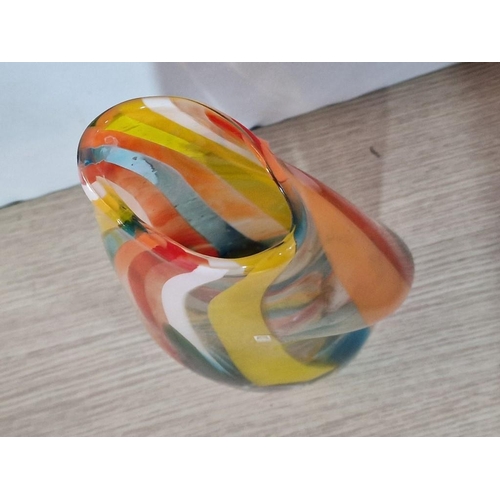 116 - Large Abstract Shaped Multi-Colour / Colourful Hand Blown 'Mdina Glass' Vase, Made in Malta, (Approx... 