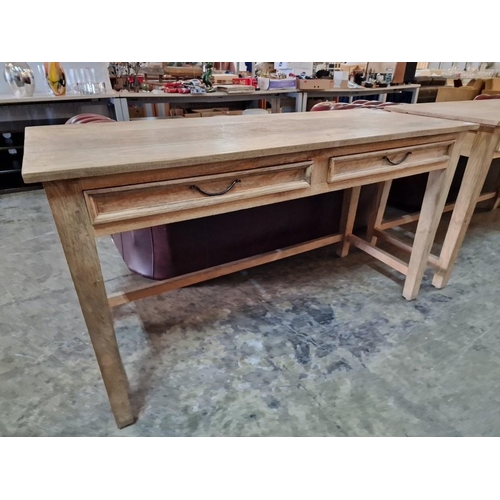 163A - Solid Wood Dressing Table / Desk / Console, with 2-Drawers over Square Legs & Spacers, (Approx. 140 ... 