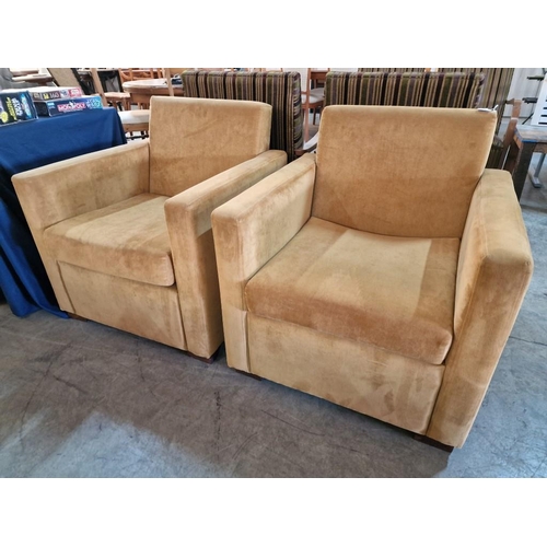 309A - Pair of Gold Tone Fabric Armchairs, (2)