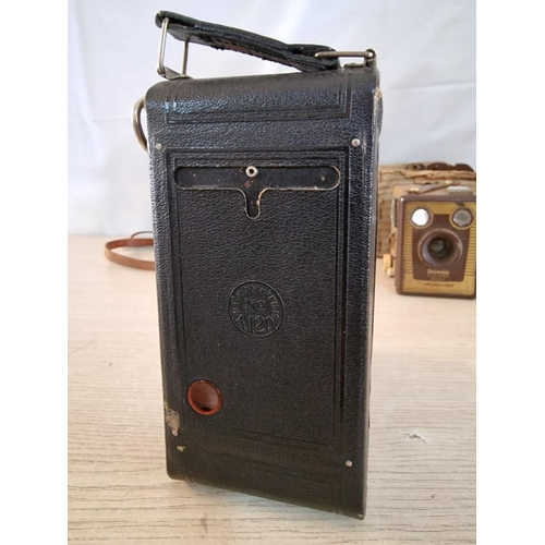 50 - 2 x Vintage Cameras; Kodak No 1 Pocket Folding / Bellows Camera and Brownie Six-20 Model F Box Camer... 