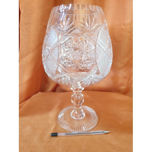 186 - Bohemia Crystals Cognac Glass / Vase (Approx. H:28.5cm x Ø15-16c)