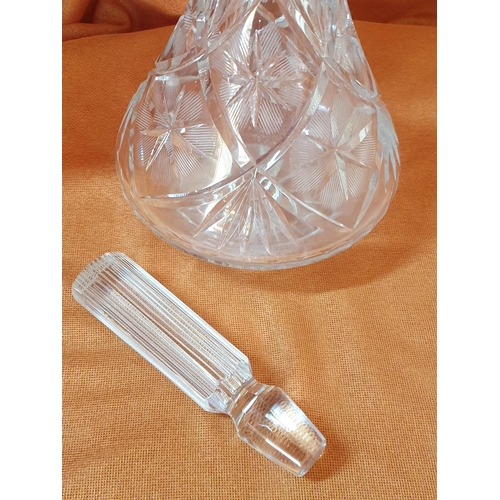 433 - Heavy Crystal Decanter with Decorative Stopper