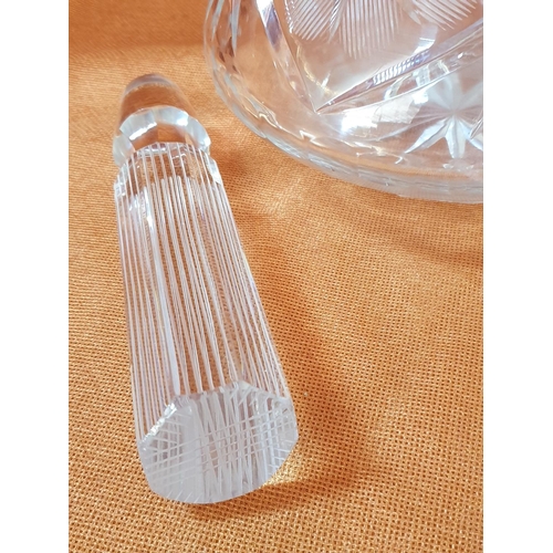 433 - Heavy Crystal Decanter with Decorative Stopper