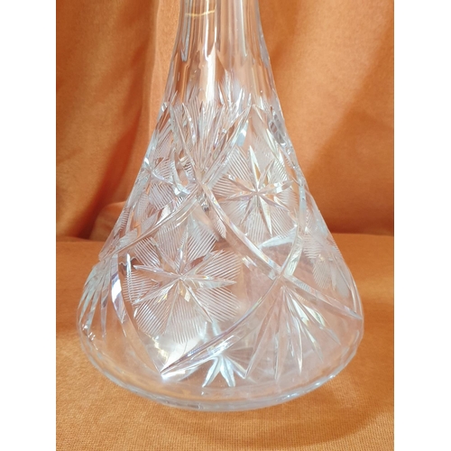 433 - Heavy Crystal Decanter with Decorative Stopper