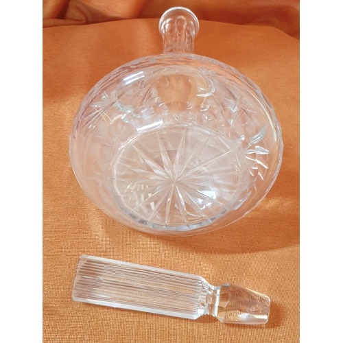 433 - Heavy Crystal Decanter with Decorative Stopper