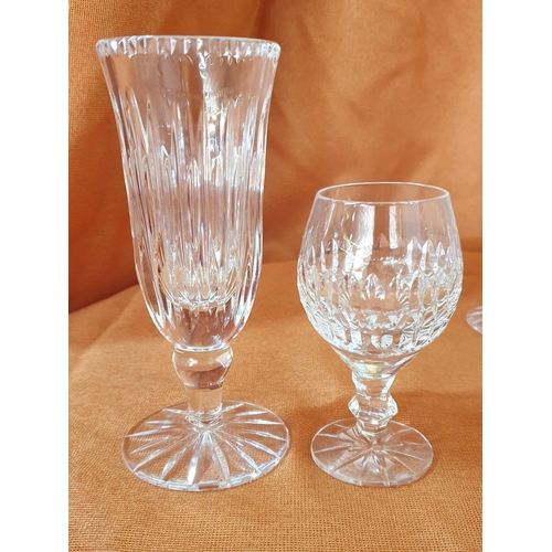 441 - Crystals Glasses; 7 x Champagne Glasses and 6 x Liqueur Glasses