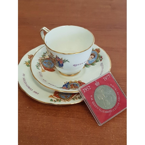 101 - The Coronation of Queen Elizabeth II 06.02.1953 Royal Stafford Tea Set; Cup, Saucer and Cake Plate) ... 