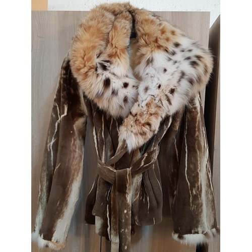 112 - Natural Soft Fursarcar - Short Jacket with Large Fur Hood, 