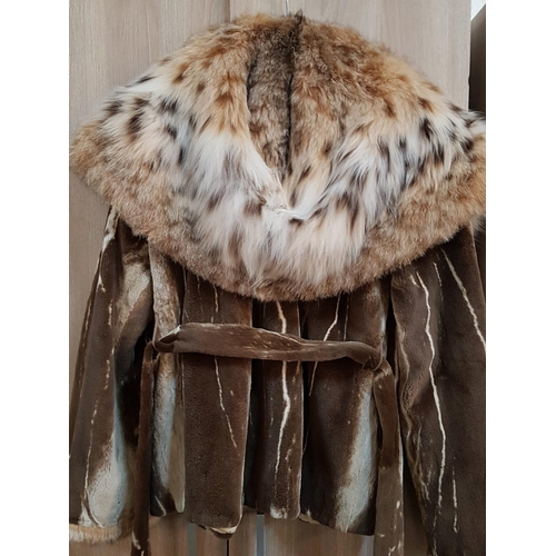 112 - Natural Soft Fursarcar - Short Jacket with Large Fur Hood, 