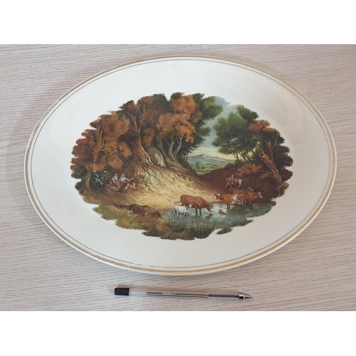 120 - Large Oval Porcelain Dish with J.C. Van Hunnik 