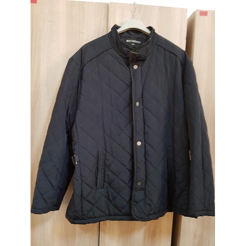 348 - Big Size Navy Blue Quilted Men's Jacket, Size 5X