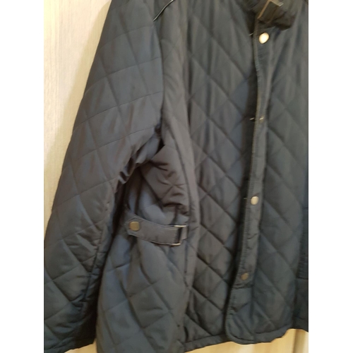 348 - Big Size Navy Blue Quilted Men's Jacket, Size 5X