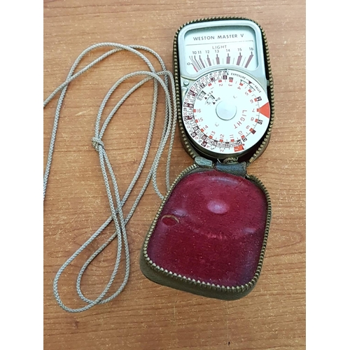 353 - Sangamo Weston - Weston Master V Light - Vintage Light Meter (Un-Tested) with Leather Case