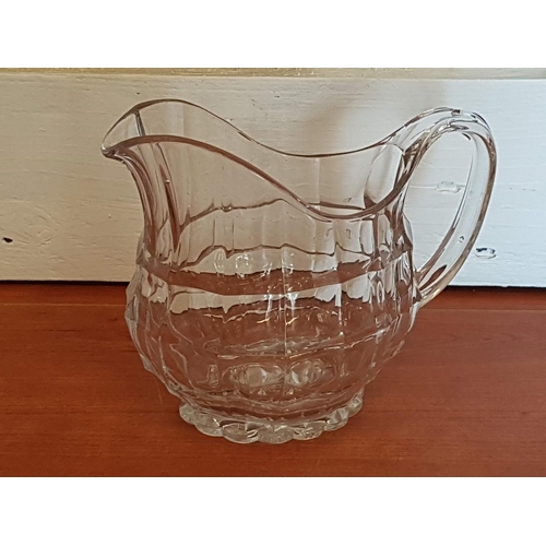 354 - Vintage Heavy Glass Cut Glass Water Jug (Approx. 17 x 19cm)