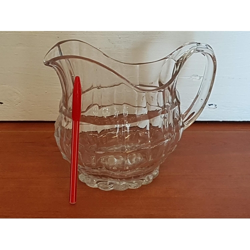 354 - Vintage Heavy Glass Cut Glass Water Jug (Approx. 17 x 19cm)