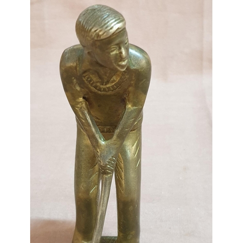 452 - Golf Player Brass Figurine (H:14.5cm) Total Weight 445gr