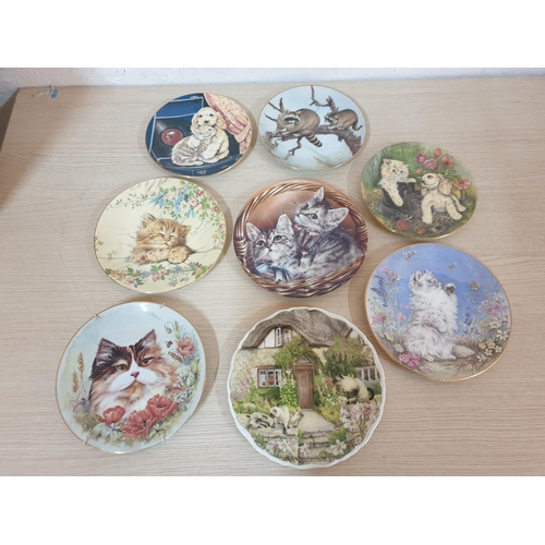 86 - Cats, Dogs and Other Animal Pattern Porcelain Decorative Plates, 8 x Different Sizes, Brands etc (Ro... 