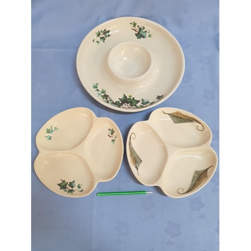 598 - Various Snack Dishes; 2 x in Leaf Shape (Approx. Ø22.5cm each) and 1 x Round (Ø13cm)