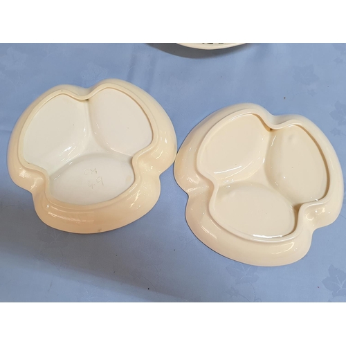 598 - Various Snack Dishes; 2 x in Leaf Shape (Approx. Ø22.5cm each) and 1 x Round (Ø13cm)