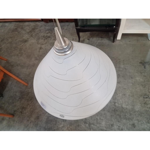 587 - Viokef Hand Made Glass Conical Shape Ceiling Light with Patterned White Glass