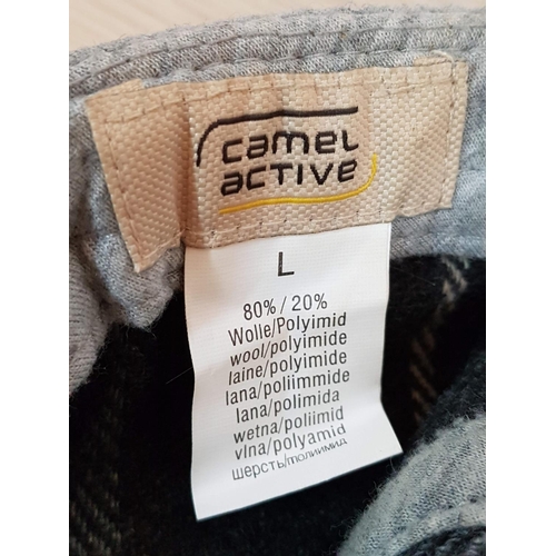 195 - 2 x Camel Active Men's Hats; 1 x Black Winter Wool, Polymid 80% + 20%, Size L and Sport Brown Leathe... 