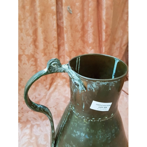 329 - Antique Copper Jug, (Approx. H: 37cm)