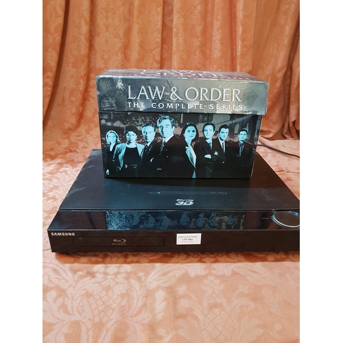 502 - Samsung 3D Blue Ray DVD Player *Basic Test and Working* with law and Order Complete Set of DVD's