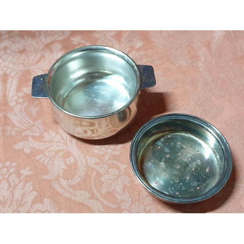 65 - Vintage Style 18/10 Stainless Steel Tea Strainer, (ø:11.5cm x H:6cm), Together with Decorative Silve... 