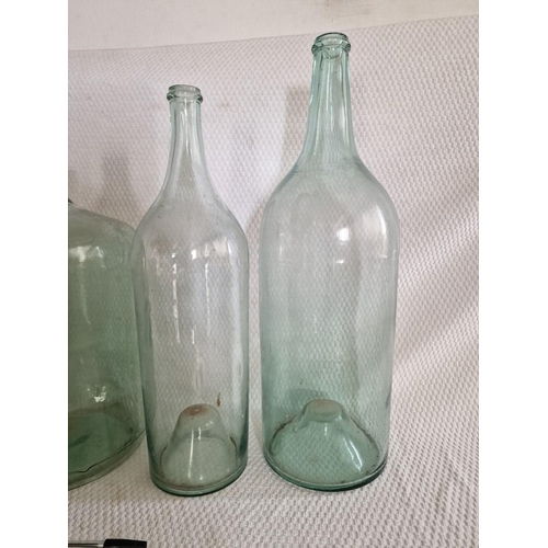 611 - Collection of 4 x Large Vintage Bottles, One Wicker Clad, (Tallest Approx. 51cm), (4)