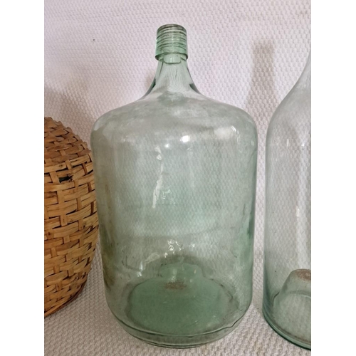 611 - Collection of 4 x Large Vintage Bottles, One Wicker Clad, (Tallest Approx. 51cm), (4)