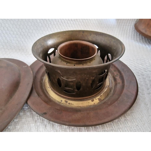 612 - Collection of 3 x Vintage Copper Burners, (one a/f), (3)